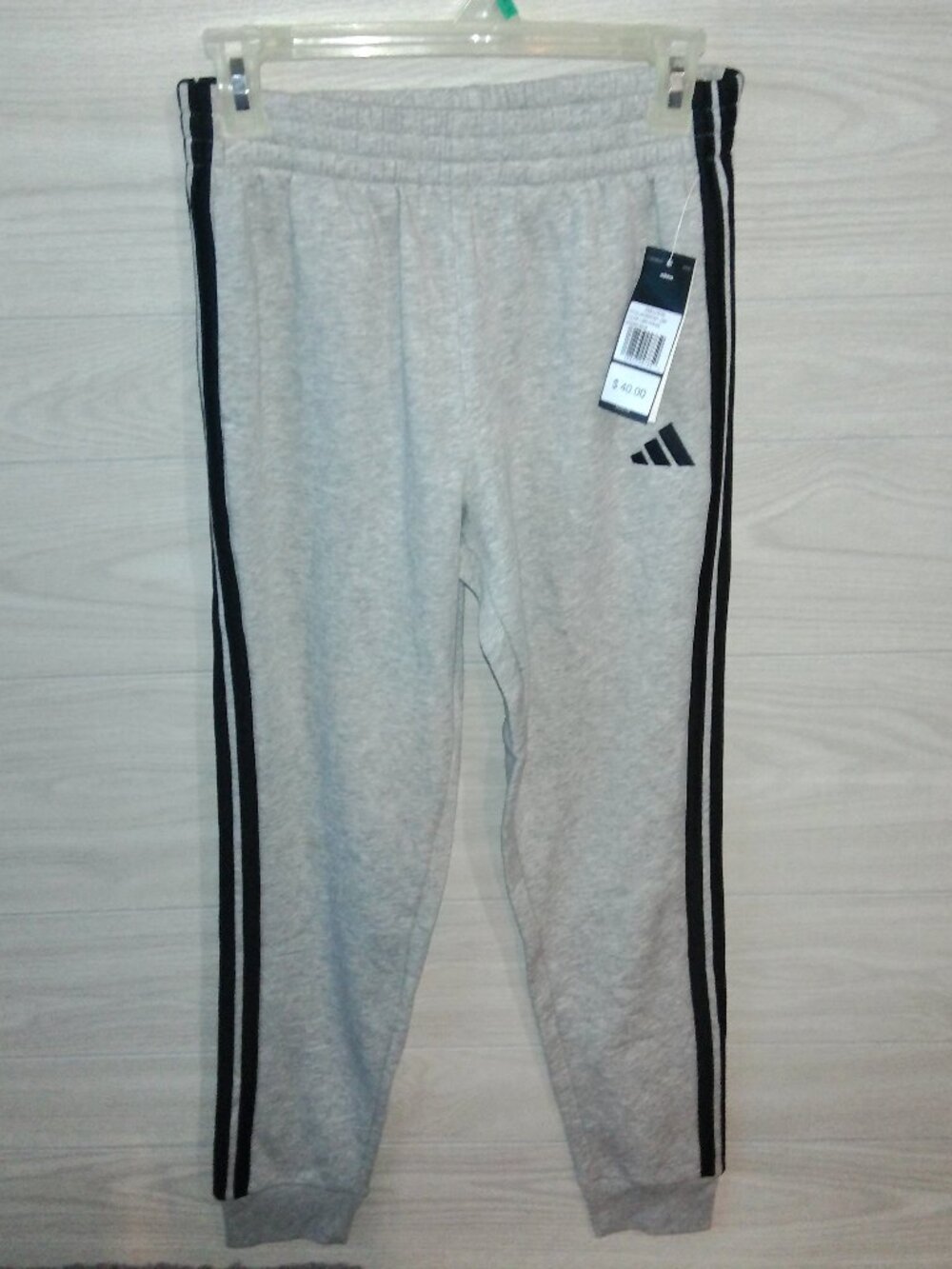 Adidas Activewear Boys Size Large (14-16) Gray Track Sweatpants Sport NEW w/Tags